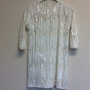 Zara White sequined mini dress sz small